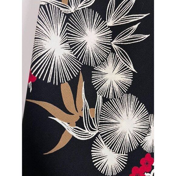 Intriguing Threads Chic Floral Midi Skirt 12 Black Boho Western Hippie Indie 80s - Picture 3 of 11